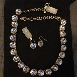 J Crew Necklace Earrings Set w bag and box Gorgeous w a Cocktail Dress